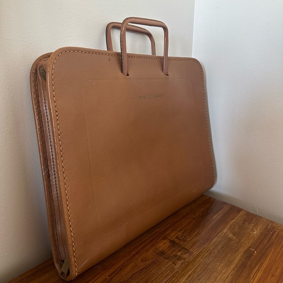 Rare vintage tan leather briefcase - Picture 4 of 8